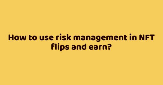 How to use risk management in NFT flips and earn?